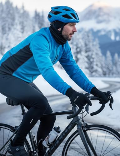 Winter Cycling Gloves for Men - Waterproof Touch Screen - Black / Medium