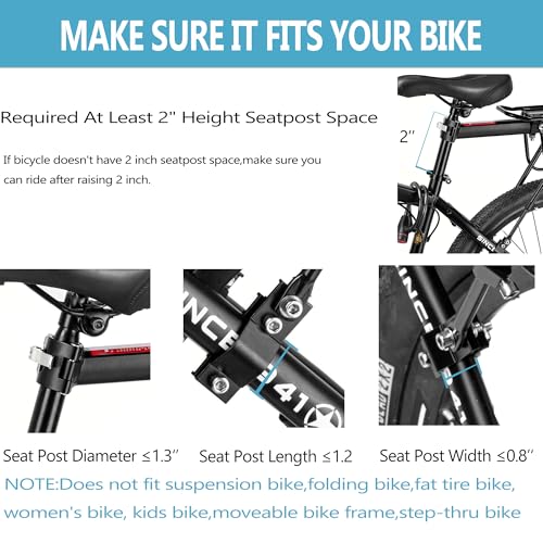 Bike Cargo Rack with Fender & Reflective Safety - Large Size