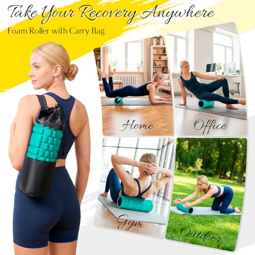 Deep Tissue Foam Roller - High Density Massage Roller - Aqua