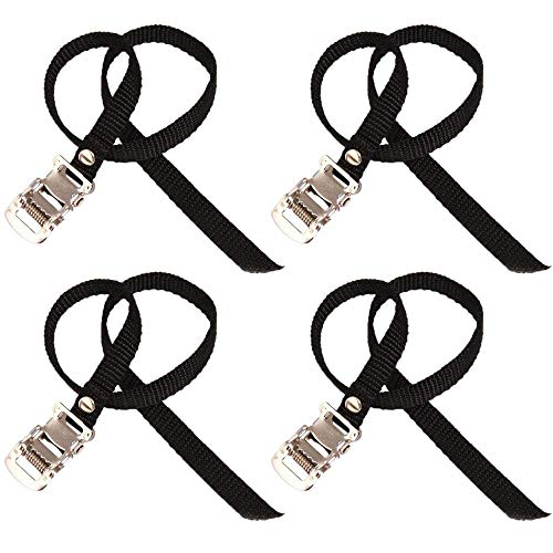 4 Pcs Universal Bike Pedal Toe Straps with Clamp Lock - 50cm