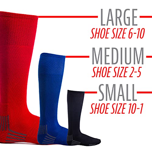 Youth Baseball & Softball Socks - Tall Sports Socks - Small Royal Blue