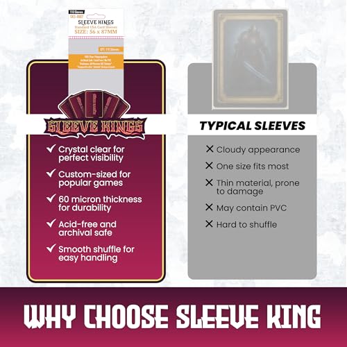 Standard USA Card Sleeves - 56x87mm, 60 Micron, 110 Count