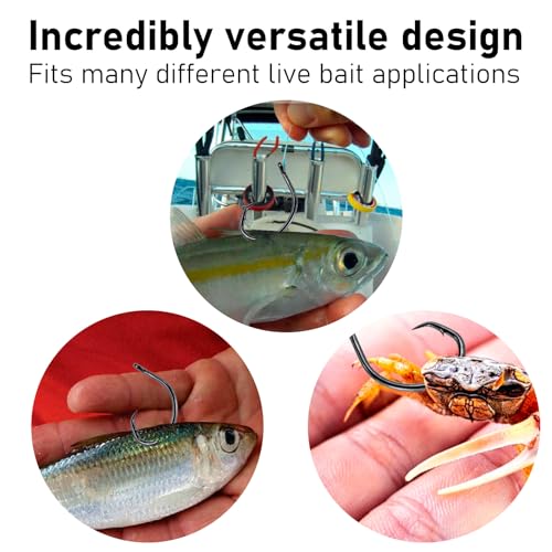 30 Pack Circle Hooks - 3X Strong In-Line Fishing Hooks #4 for Saltwater & Freshwater