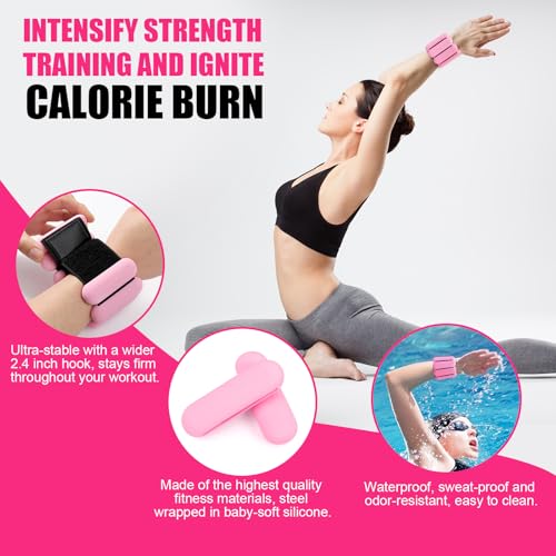 Light Pink Adjustable Wrist & Ankle Weights Set for Women - 2 lbs Fitness Equipment