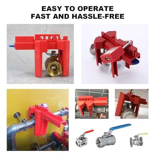 Ball Valve Lockout,Adjustable Ball Valve Lockout Device,for 1/2"-2-1/2" Outside Pipe Diameter,Outdoor Water Spigot Lock Industrial Faucet Handle Locks Pipeline Valve Locking Device(2pack£©