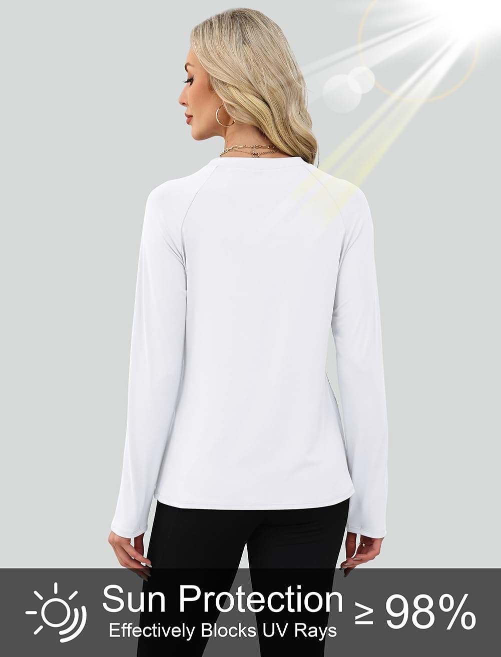 WIHOLL Long Sleeve Workout Tops for Women - UPF 50+ UV Protection | Quick Dry Athletic Shirt