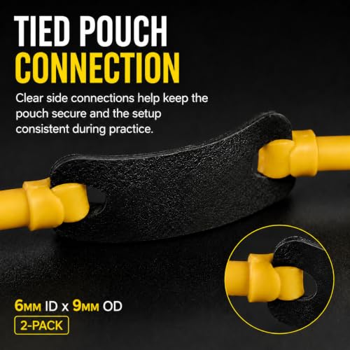 Heavy Duty Slingshot Replacement Bands - Natural Latex Tubes with Pouch, 2 Pcs (6-9mm)