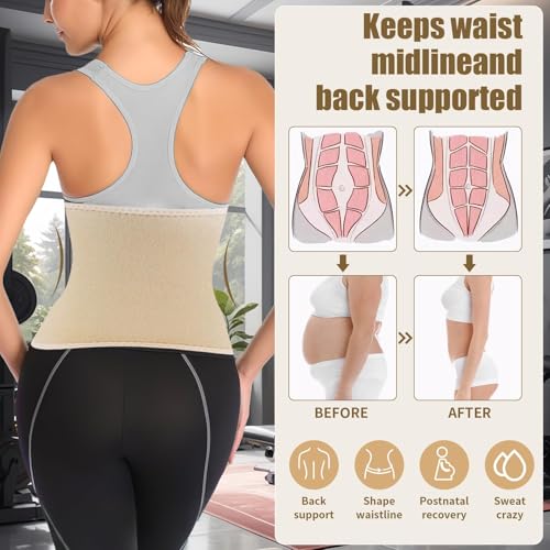 Neoprene Sweat Waist Trainer for Women - Medium Champagne