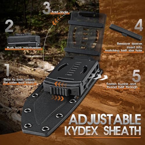 Dragon Creek Silver Fixed Blade Knife - Outdoor Survival & Camping Tool