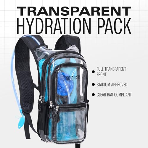 SoJourner Hydration Backpack with 2L Water Bladder for Hiking, Running, Festivals