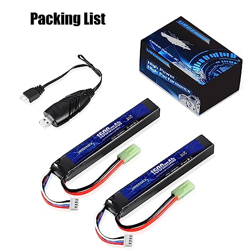 11.1V 1500mAh Airsoft Lipo Battery with Mini Tamiya Plug - 35C