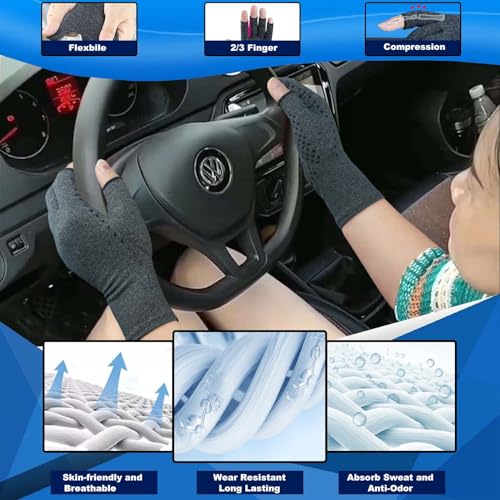 Compression Arthritis Gloves for Hand Support - Pink, 2 Pairs, Small