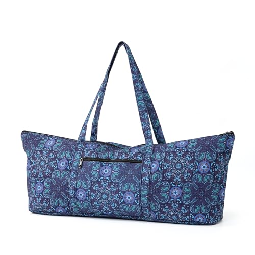 Large Yoga Mat Bag with Wet Pocket - Blue Tote
