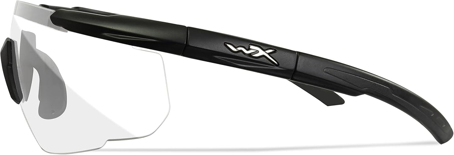Wiley X Saber Advanced Shooting Glasses - ANSI Z87.1+ Safety Sunglasses for Men & Women | Matte Black Frames, Clear Lenses