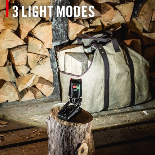 Coast CL10R 1000 Lumen Rechargeable Dual Power Rotating LED Magnetic Clamp Light, Black/Red