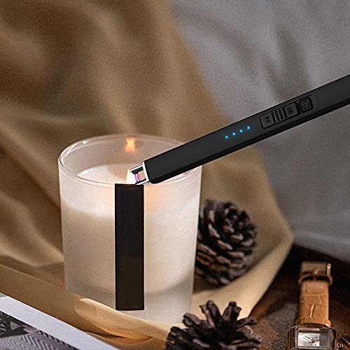 Electric Candle Lighter with Rechargeable Type-C Cable - Black
