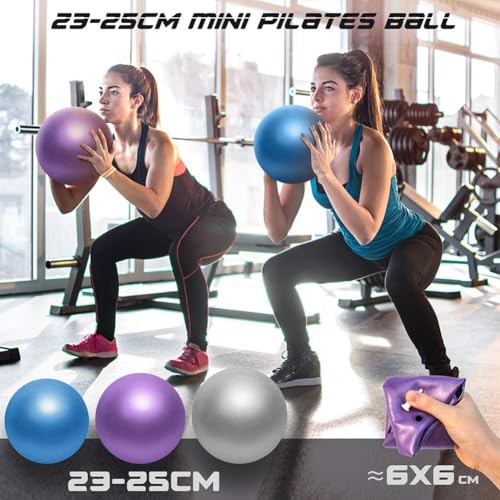 9 Inch Anti-Burst Pilates Ball with Pump - 2 Pack Pink
