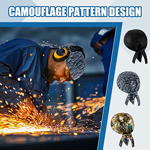 3 Pcs Welding Doo Rag Welding Cap Flame Resistant Cotton Welding Hat for Men Women's Welders Caps Mesh Inside Liner for Welders Caps Electrician Gas Station