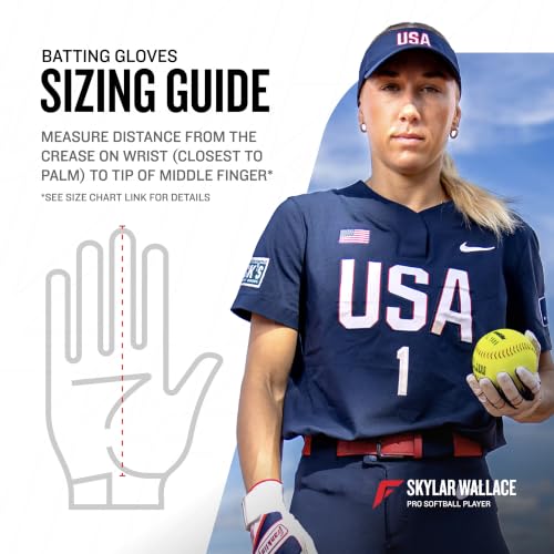 Franklin Sports CFX FP Women's Softball Batting Gloves Carolina Blue Medium