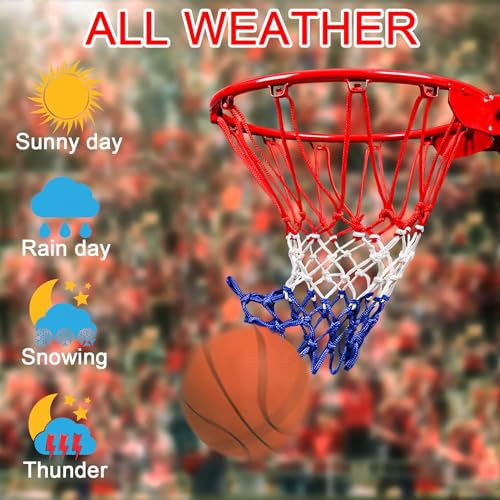Professional Basketball Net Replacement - Heavy Duty, All Weather - 1Pc