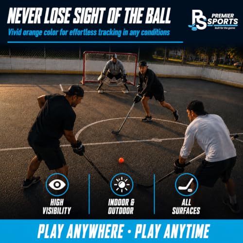 Street Hockey Balls - Durable Low-Bounce High-Visibility 1-Pack
