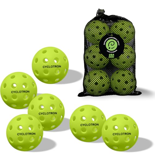 Premium USAPA Pickleball Balls - 6-Pack Neon Green, High Bounce