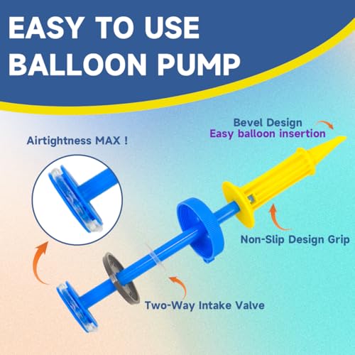 Dual-Action Handheld Balloon Pump - Portable Manual Inflator - Blue