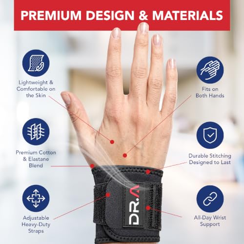 Wrist Brace for Carpal Tunnel - Adjustable Loopless Support