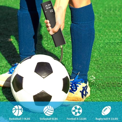 Electric Ball Pump with Digital Gauge - Portable Inflator for Sports Balls