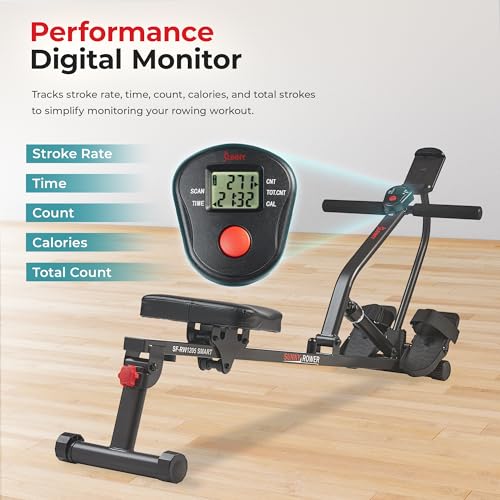 Compact Hydraulic Rower with 12-Level Resistance - Smart