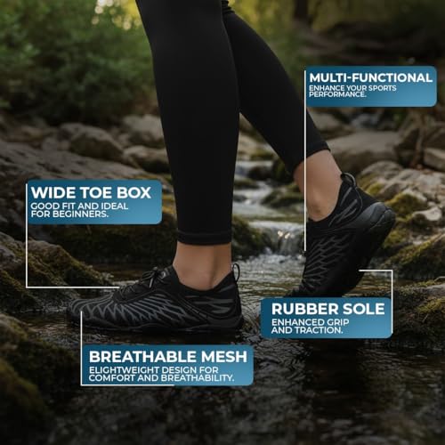 Grounding Barefoot Shoes with Copper - Flexible, 8-8.5 Wide Women / 6-6.5 Wide Men, Black