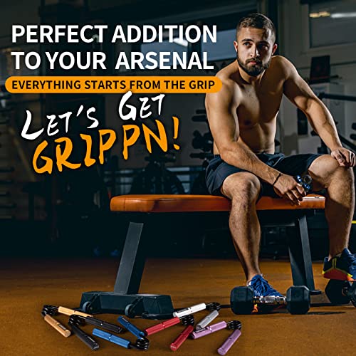 6-Pack Grip Strength Trainer Set - 50-350LB Resistance, Metal, Purple/Silver/Blue/Red/Black/Gold