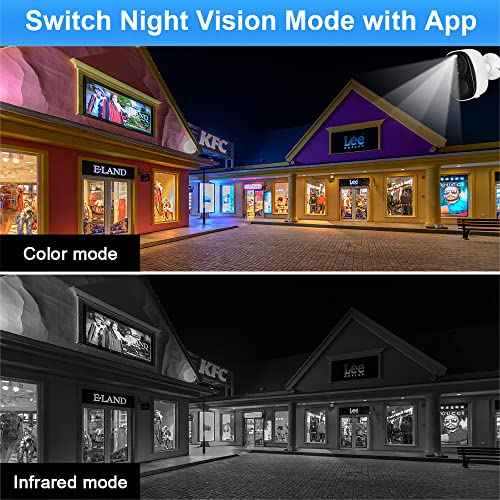 EVERSECU 2K 3MP Outdoor Wireless Security Camera Support Pairing Via Bluetooth, Rechargeable Battery-Powered WiFi Home CCTV Bullet Camera, Spotlight, PIR Motion Detection, 2-Way Audio, Night Vision