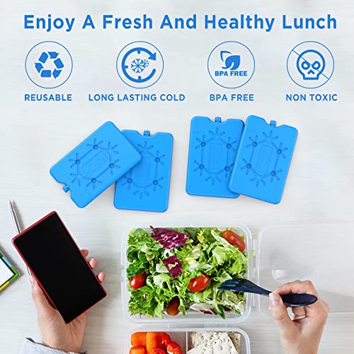 Reusable Ultra-Thin Ice Packs for Lunch Box - 4-Pack