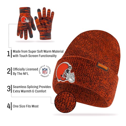 Pittsburgh Steelers Knit Winter Beanie & Touch Screen Gloves - One Size