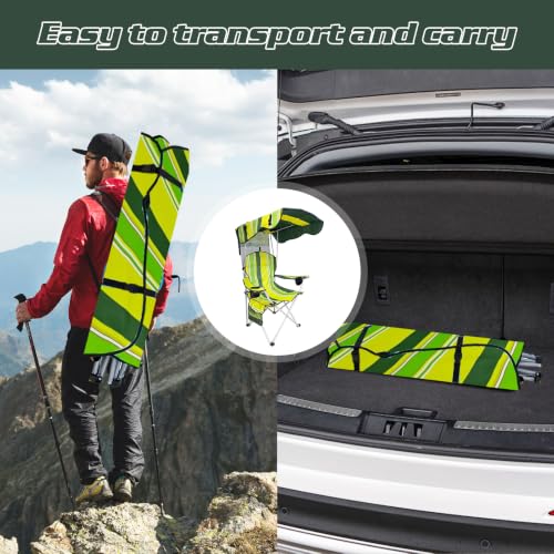Camping Chair with Canopy Shade - Portable Folding Outdoor Seat