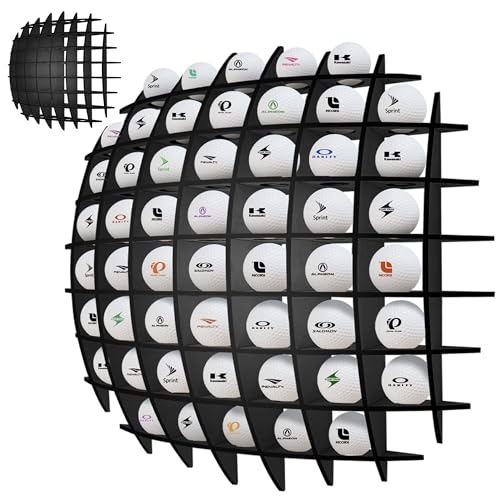 Montex Black Golf Ball Wall Mount Display Case - Stylish Collection Holder