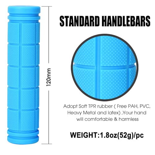 Soft TPR Bike Handlebar Grips - 132mm MTB Bicycle Grips - 22.2mm - Blue