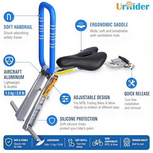 Front-Mount Child Bike Seat for Kids 2-6 Years - Blue-017