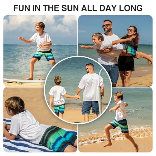 Kanu Surf Boys Viper Quick Dry UPF 50+ Beach Swim Trunk - Nova Navy/Green