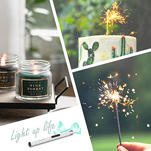 Electric Candle Lighter with LED Display - Cream White