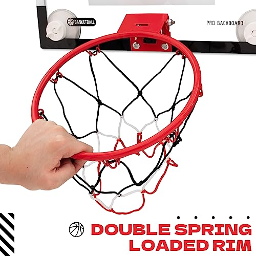 Indoor Mini Basketball Hoop with Suction Cups - Black & White