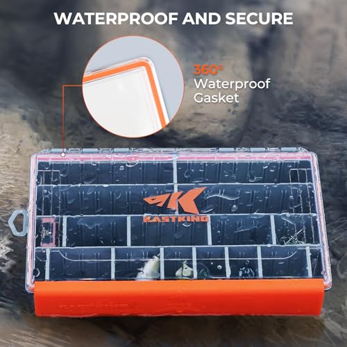 KastKing HyperSeal 3700 Deep Waterproof Tackle Box (2-Pack) with 33 Adjustable Dividers