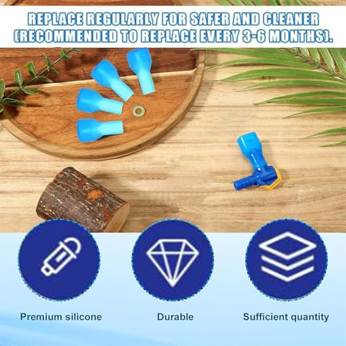 Replacement Bite Valve Mouthpiece with Shutoff Valve - Blue