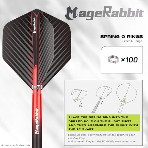 Dart Flight Hole Punch Tool, Dart Flight Hole Punch with 100 Metal O Rings, Dart Accessories Puncher for PET Flights,Dart Flight Punch Tool