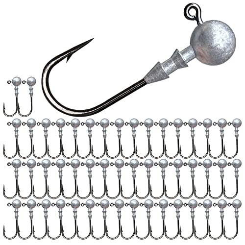 UperUper Style A Jig Head Set 50pcs - 1/8oz Saltwater & Freshwater Fishing Hooks