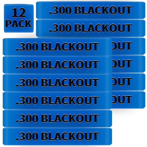 .300 Blackout Magazine Marking Bands - 12 Pack Blue-Black