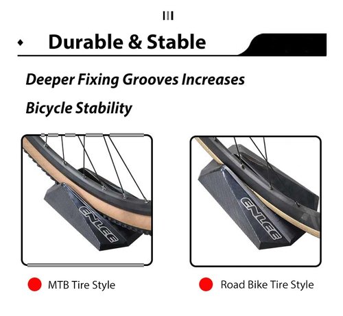 MEGHNA Bike Front Wheel Stand Bike Wheel Block Indoor Bike Trainer Stand Front Wheel Holder Stabilize Bike Trainer Support Accessories for Mountain Bike BMX Gravel Bike (Black1 - for Mountain Bike)