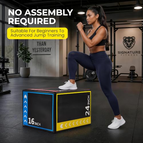 3-in-1 Foam Plyo Box - 16'' 20'' 24'' Soft Jump Box - Multicolor