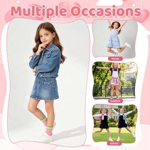 6 Pairs Kids Athletic Crew Socks - Comfortable Breathable Sport Socks
